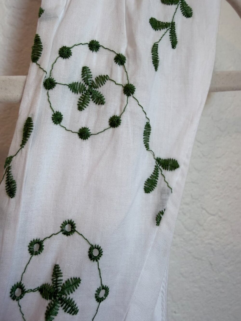 NWT A New Day White Green Embroidered Cotton Maxi Dress XXL Cottagecore - Picture 5 of 7